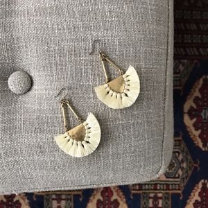Lucky Brand Cream Tassel Earrings